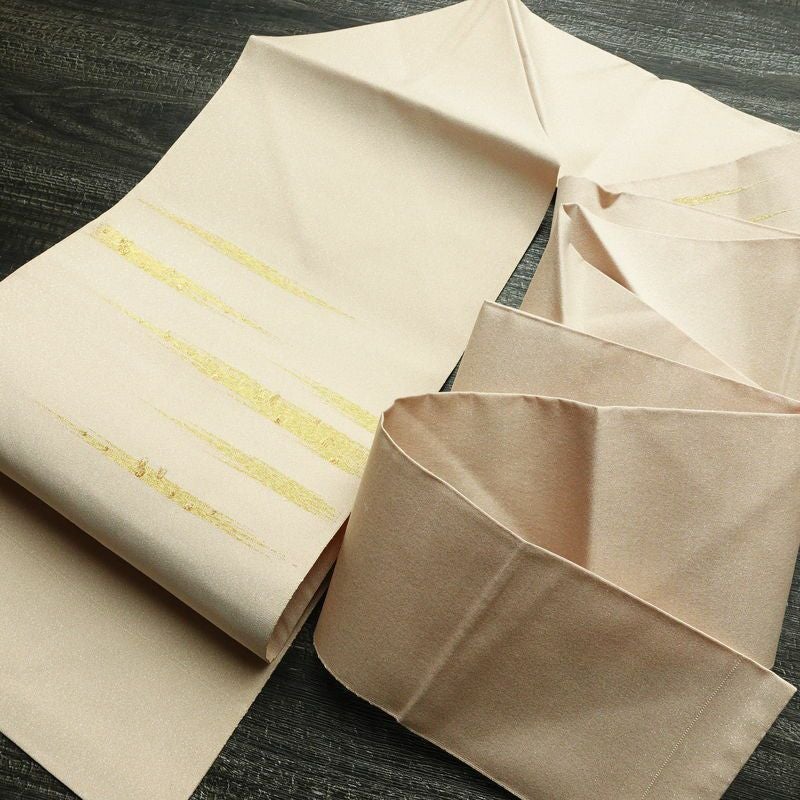 名古屋帯 太鼓柄 正絹 幾何学柄・抽象柄 名古屋仕立て 箔 帯 ピンク_画像17