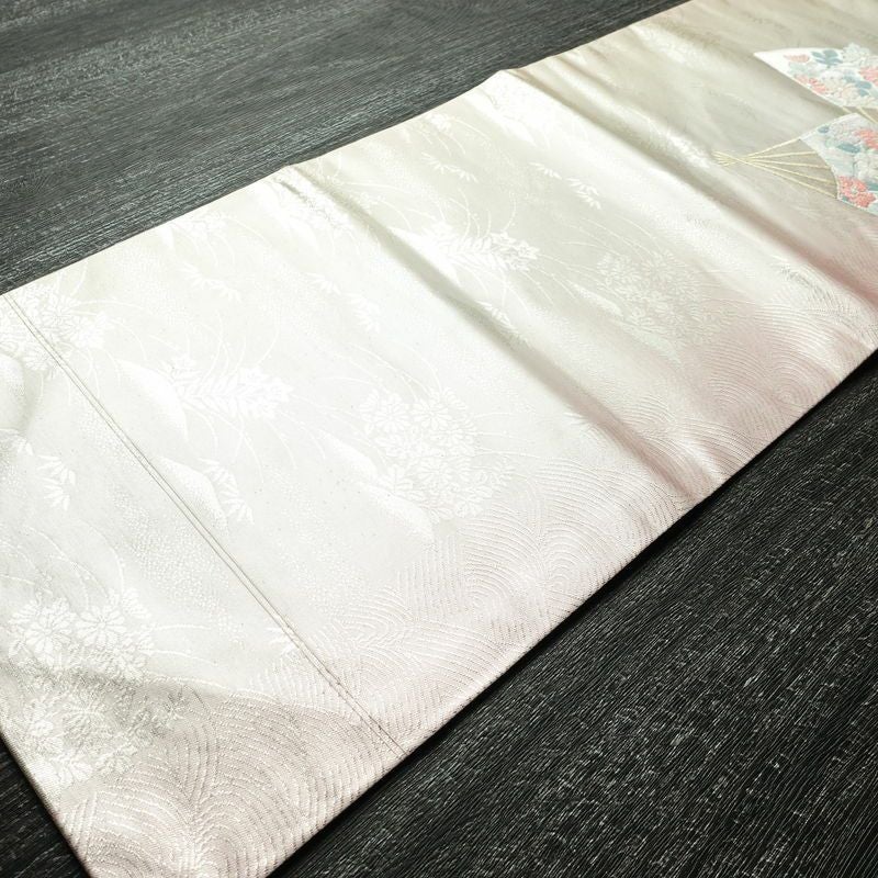 名古屋帯 太鼓柄 正絹 古典柄 名古屋仕立て 箔 帯 ピンク_画像9