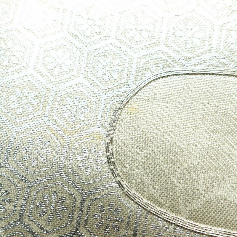 名古屋帯 太鼓柄 正絹 古典柄 名古屋仕立て 箔 銀糸 帯 金・銀_画像3