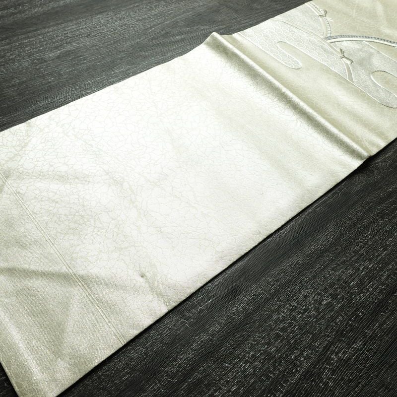 名古屋帯 太鼓柄 正絹 古典柄 名古屋仕立て 箔 銀糸 帯 金・銀_画像9