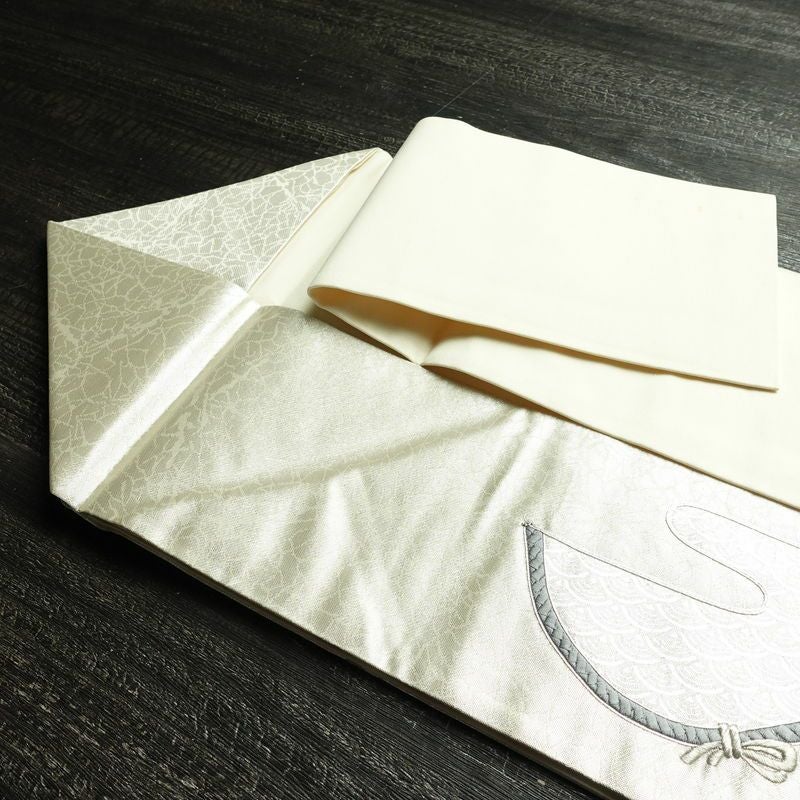 名古屋帯 太鼓柄 正絹 古典柄 名古屋仕立て 箔 銀糸 帯 金・銀_画像21