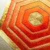 名古屋帯 太鼓柄 金駒刺繍 正絹 亀甲柄 名古屋仕立て 刺繍 金糸 帯 金・銀_画像4