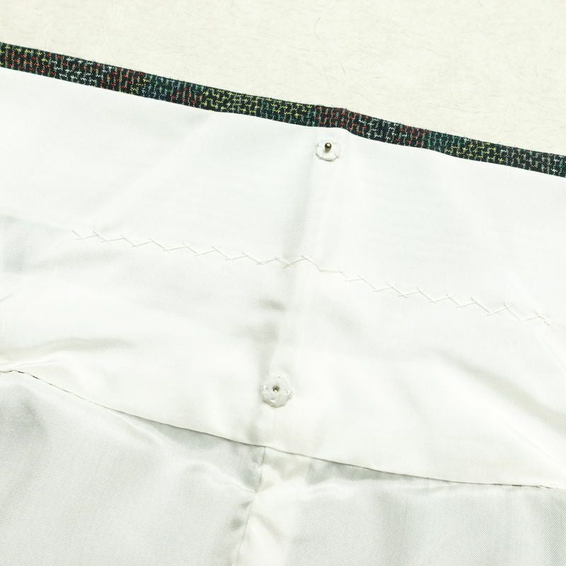 紬 良品 しつけ糸付き 正絹 花柄 袷仕立て 身丈155cm 裄丈63.5cm 着物 緑・うぐいす色_画像19