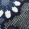 新品 浴衣 女性用 綿麻 高級変わり織 古典柄 花柄 ゆかた 未使用品 しつけ糸付き 紺 レトロ モダン 鹿の子_画像6