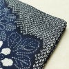 新品 浴衣 女性用 綿麻 高級変わり織 古典柄 花柄 ゆかた 未使用品 しつけ糸付き 紺 レトロ モダン 鹿の子_画像10
