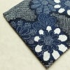 新品 浴衣 女性用 綿麻 高級変わり織 古典柄 花柄 ゆかた 未使用品 しつけ糸付き 紺 レトロ モダン 鹿の子_画像12