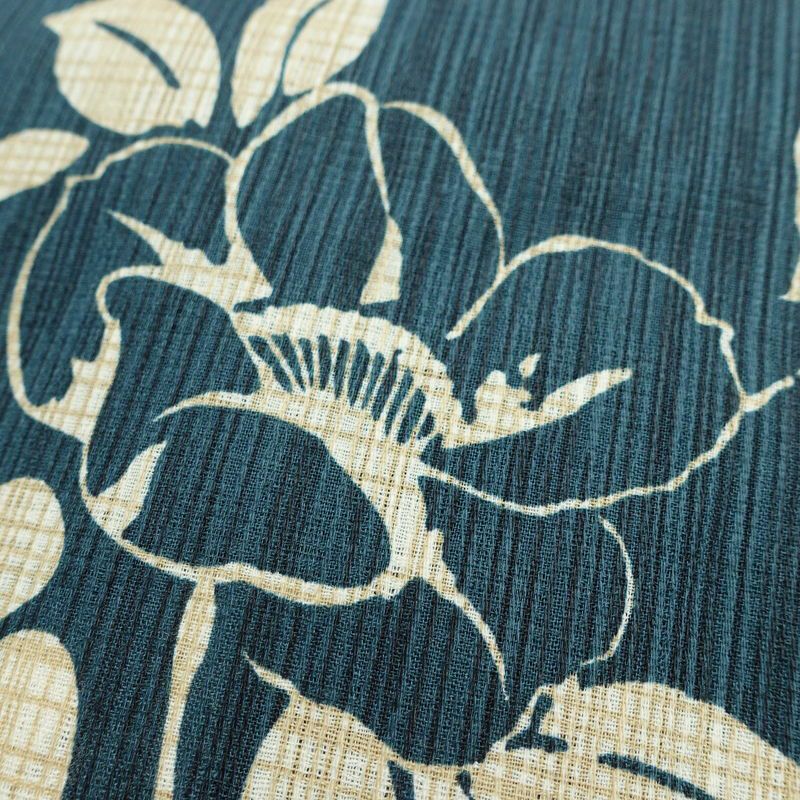 新品 浴衣 女性用 綿麻 高級変わり織 古典柄 花柄 椿柄 ゆかた 未使用品 しつけ糸付き レトロ くすみカラー モダン_画像5