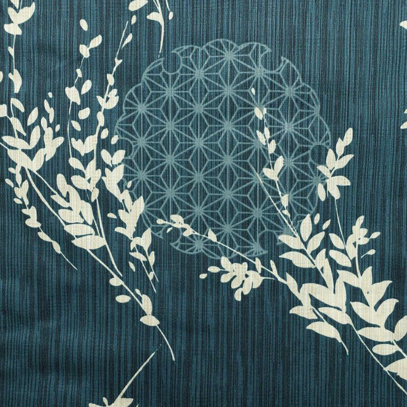 新品 浴衣 女性用 綿麻 高級変わり織 古典柄 ゆかた 未使用品 しつけ糸付き 二十緑 シック モダン 雪輪 麻の葉_画像3