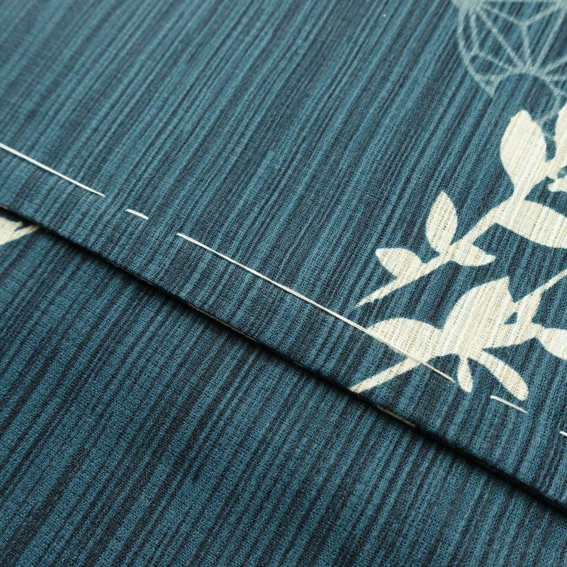 新品 浴衣 女性用 綿麻 高級変わり織 古典柄 ゆかた 未使用品 しつけ糸付き 二十緑 シック モダン 雪輪 麻の葉_画像8