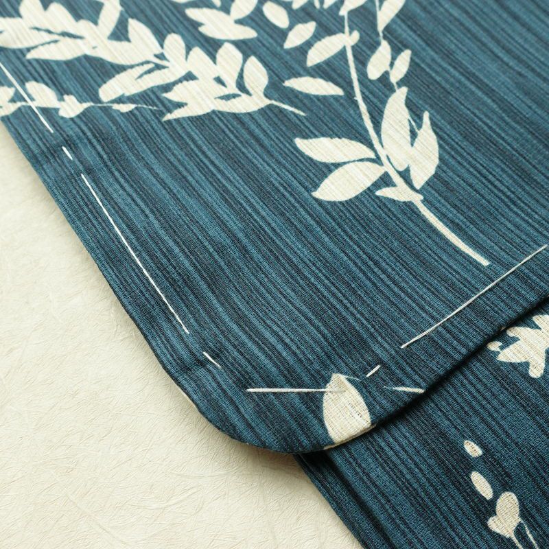 新品 浴衣 女性用 綿麻 高級変わり織 古典柄 ゆかた 未使用品 しつけ糸付き 二十緑 シック モダン 雪輪 麻の葉_画像9