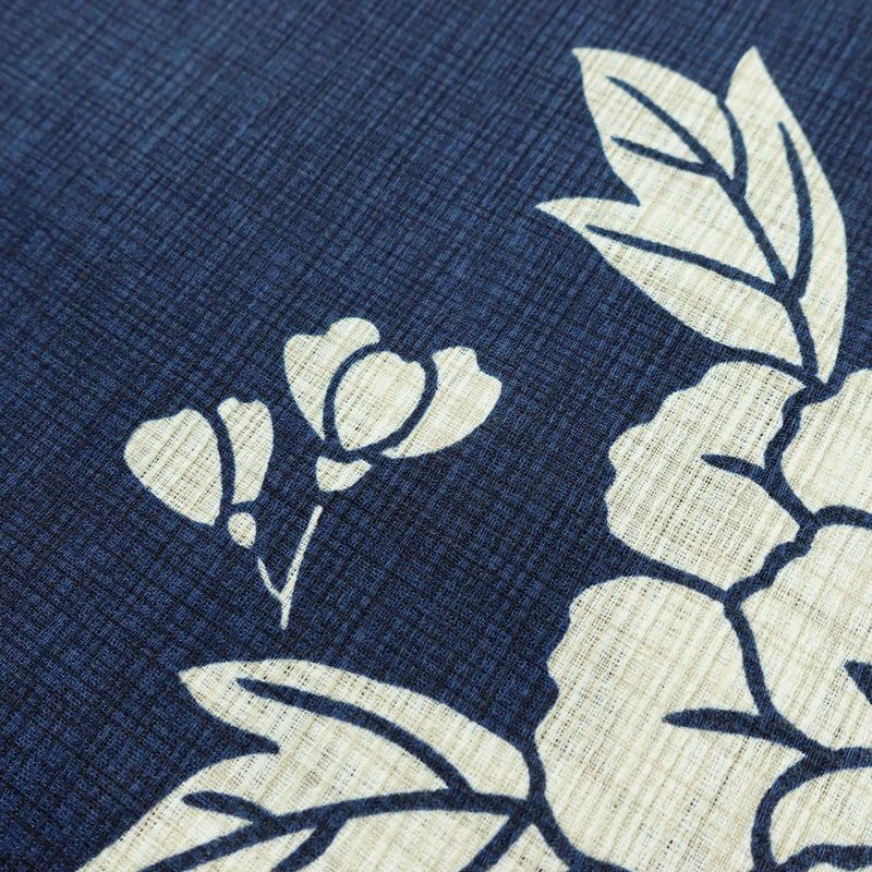 新品 浴衣 女性用 綿麻 高級変わり織 古典柄 花柄 牡丹柄 ゆかた 未使用品 しつけ糸付き 紺 シック モダン 上品 ボタン_画像7