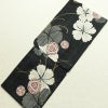 新品 浴衣 女性用 綿 平織 古典柄 ゆかた 未使用品 しつけ糸付き 黒 レトロ モダン まり 桜_画像1