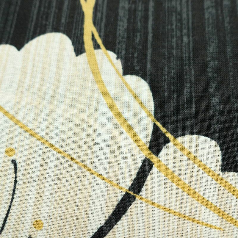 新品 浴衣 女性用 綿 平織 古典柄 ゆかた 未使用品 しつけ糸付き 黒 レトロ モダン まり 桜_画像7