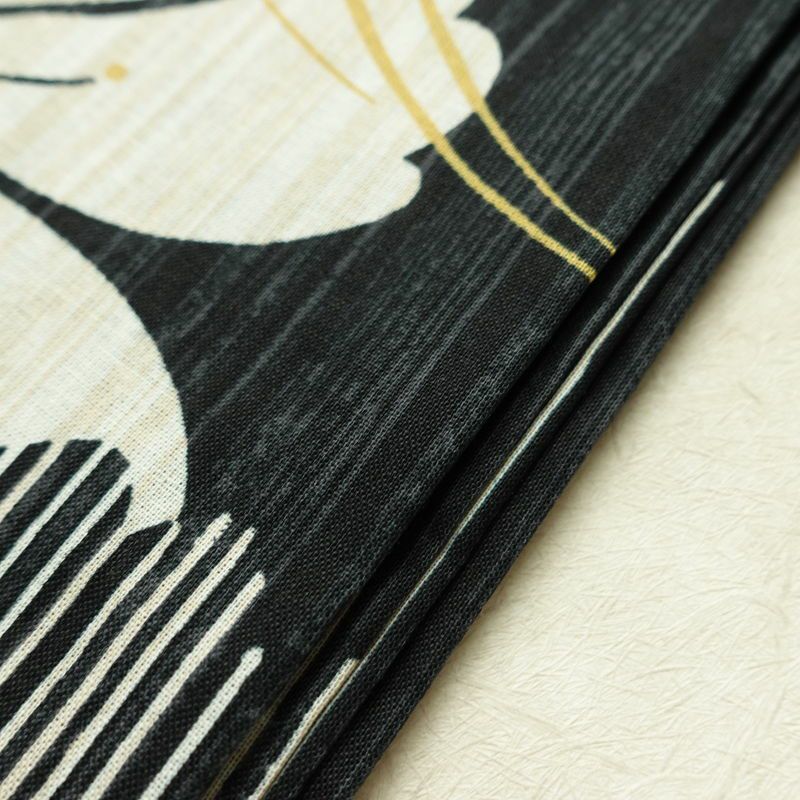 新品 浴衣 女性用 綿 平織 古典柄 ゆかた 未使用品 しつけ糸付き 黒 レトロ モダン まり 桜_画像14