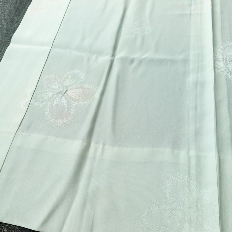 長襦袢 良品 正絹 花柄 袖無双・胴抜き 身丈123.5cm 裄丈63.5cm 一部しつけ糸付き フォーマル 上品 緑・うぐいす色_画像4