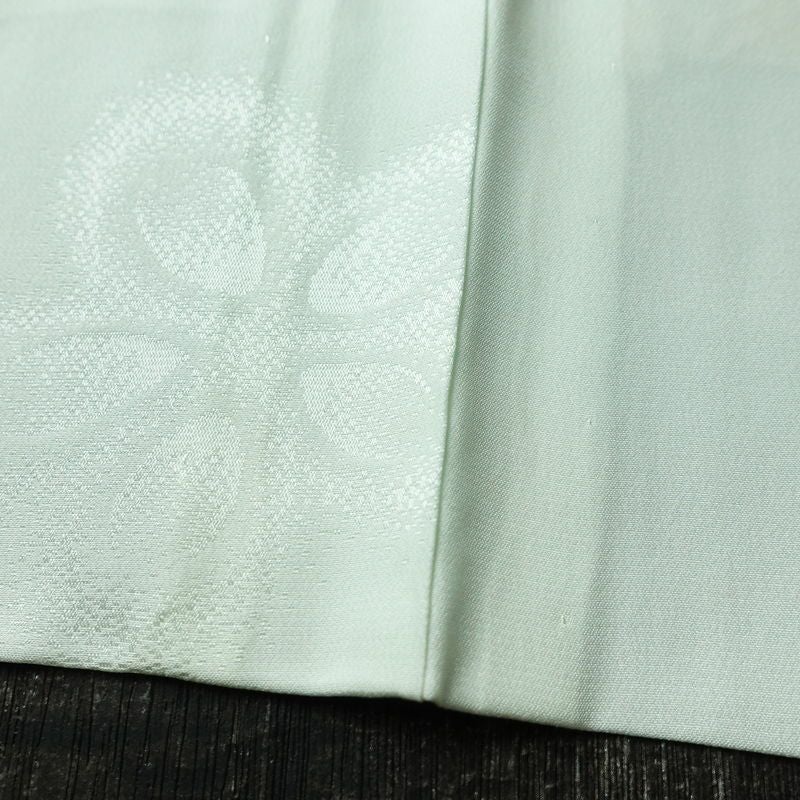 長襦袢 良品 正絹 花柄 袖無双・胴抜き 身丈123.5cm 裄丈63.5cm 一部しつけ糸付き フォーマル 上品 緑・うぐいす色_画像9