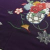 振袖 落款入り 縮緬 正絹 花柄 袷仕立て 身丈157.5cm 裄丈66.5cm リサイクル着物 着物 共八掛 成人式 二十歳 二十歳の集い フォーマル シンプル 紅葉 桜 紫・藤色_画像12
