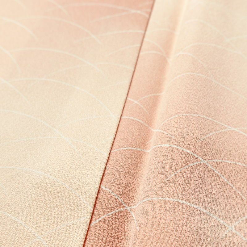 小紋 付下小紋 正絹 木の葉・植物柄 袷仕立て 身丈155.5cm 裄丈64.5cm リサイクル着物 着物 ぼかし 七五三 お宮参り 芝 フォーマル シンプル 上品 ピンク_画像10