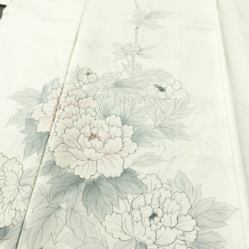 付け下げ 落款入り しつけ糸付き 正絹 花柄 袷仕立て 身丈159.5cm 裄丈67cm リサイクル着物 着物 手描き フォーマル 上品 白_画像5