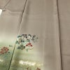 付け下げ 良品 しつけ糸付き 正絹 花柄 袷仕立て 身丈155.5cm 裄丈63cm リサイクル着物 着物 箔 金彩 銀彩 入学式 卒業式 七五三 お宮参り フォーマル 茶_画像5