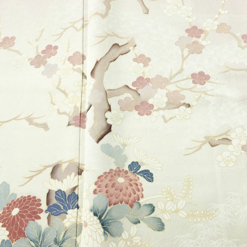 付け下げ 良品 しつけ糸付き 正絹 花柄 袷仕立て 身丈158.5cm 裄丈64cm リサイクル着物 着物 入学式 卒業式 七五三 お宮参り フォーマル 上品 ラベンダーピンク ピンク_画像6