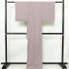 小紋 縮緬 総柄 正絹 花柄 袷仕立て 身丈167.5cm 裄丈62.5cm リサイクル着物 着物 モダン 紫・藤色_画像2