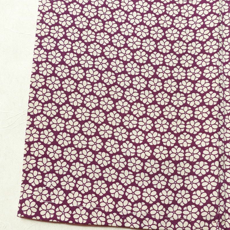 小紋 縮緬 総柄 正絹 花柄 袷仕立て 身丈167.5cm 裄丈62.5cm リサイクル着物 着物 モダン 紫・藤色_画像11