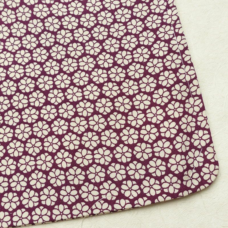 小紋 縮緬 総柄 正絹 花柄 袷仕立て 身丈167.5cm 裄丈62.5cm リサイクル着物 着物 モダン 紫・藤色_画像14