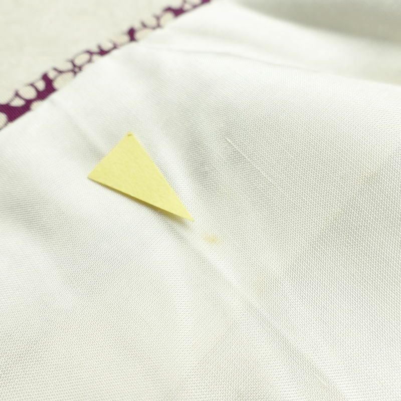 小紋 縮緬 総柄 正絹 花柄 袷仕立て 身丈167.5cm 裄丈62.5cm リサイクル着物 着物 モダン 紫・藤色_画像18