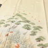 訪問着 良品 しつけ糸付き 正絹 古典柄 袷仕立て 身丈160.5cm 裄丈65cm リサイクル着物 着物 箔 金彩 入学式 卒業式 七五三 お宮参り フォーマル 上品 松 ベージュ_画像5