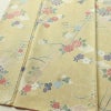 小紋 良品 正絹 花柄 袷仕立て 身丈162.5cm 裄丈67cm リサイクル着物 一部しつけ糸付き 着物 金彩 黄・黄土色_画像4
