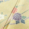 小紋 良品 正絹 花柄 袷仕立て 身丈162.5cm 裄丈67cm リサイクル着物 一部しつけ糸付き 着物 金彩 黄・黄土色_画像9