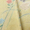 小紋 良品 正絹 花柄 袷仕立て 身丈162.5cm 裄丈67cm リサイクル着物 一部しつけ糸付き 着物 金彩 黄・黄土色_画像10