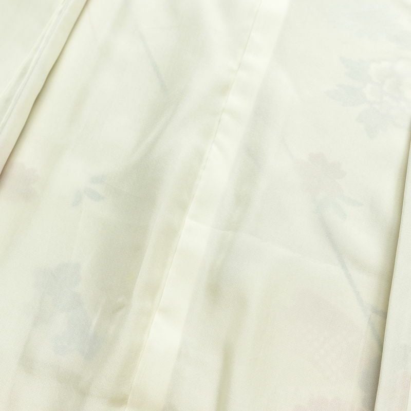 小紋 良品 正絹 花柄 袷仕立て 身丈162.5cm 裄丈67cm リサイクル着物 一部しつけ糸付き 着物 金彩 黄・黄土色_画像18