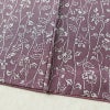 小紋 縮緬 総柄 正絹 木の葉・植物柄 袷仕立て 身丈152.5cm 裄丈64cm リサイクル着物 着物 紫・藤色_画像10