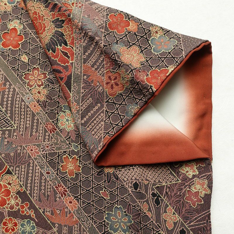小紋 総柄 正絹 古典柄 袷仕立て 身丈159cm 裄丈67cm リサイクル着物 着物 モダン 多色使い_画像13