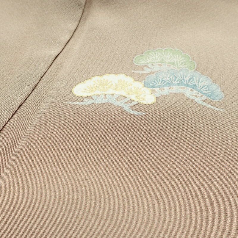 付け下げ 良品 縮緬 正絹 風景柄 袷仕立て 身丈164.5cm 裄丈70.5cm ゆったりサイズ ワイド リサイクル着物 着物 箔 金彩 入学式 卒業式 七五三 お宮参り フォーマル 上品 ベージュ_画像17