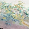 訪問着 美品 しつけ糸付き 縮緬 一つ紋付き 正絹 風景柄 袷仕立て 身丈164cm 裄丈67cm リサイクル着物 着物 共八掛 入学式 卒業式 七五三 お宮参り フォーマル 上品 紅葉 松 桜 紫・藤色_画像12