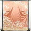 訪問着 良品 金駒刺繍 綸子 正絹 古典柄 袷仕立て 身丈163.5cm 裄丈67cm リサイクル着物 着物 箔 共八掛 入学式 卒業式 七五三 パーティー お宮参り フォーマル 華やか 菊 桜 ピンク_画像1