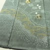 付け下げ 美品 しつけ糸付き 金駒刺繍 綸子 絞り 正絹 古典柄 袷仕立て 身丈165.5cm 裄丈67.5cm リサイクル着物 着物 刺繍 箔 金彩 菊 緑・うぐいす色_画像4