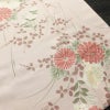 小紋 ポリエステル 花柄 袷仕立て 身丈165cm 裄丈66cm リサイクル着物 着物 ピンク_画像11