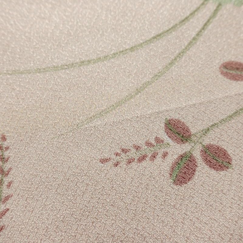 小紋 ポリエステル 花柄 袷仕立て 身丈165cm 裄丈66cm リサイクル着物 着物 ピンク_画像13