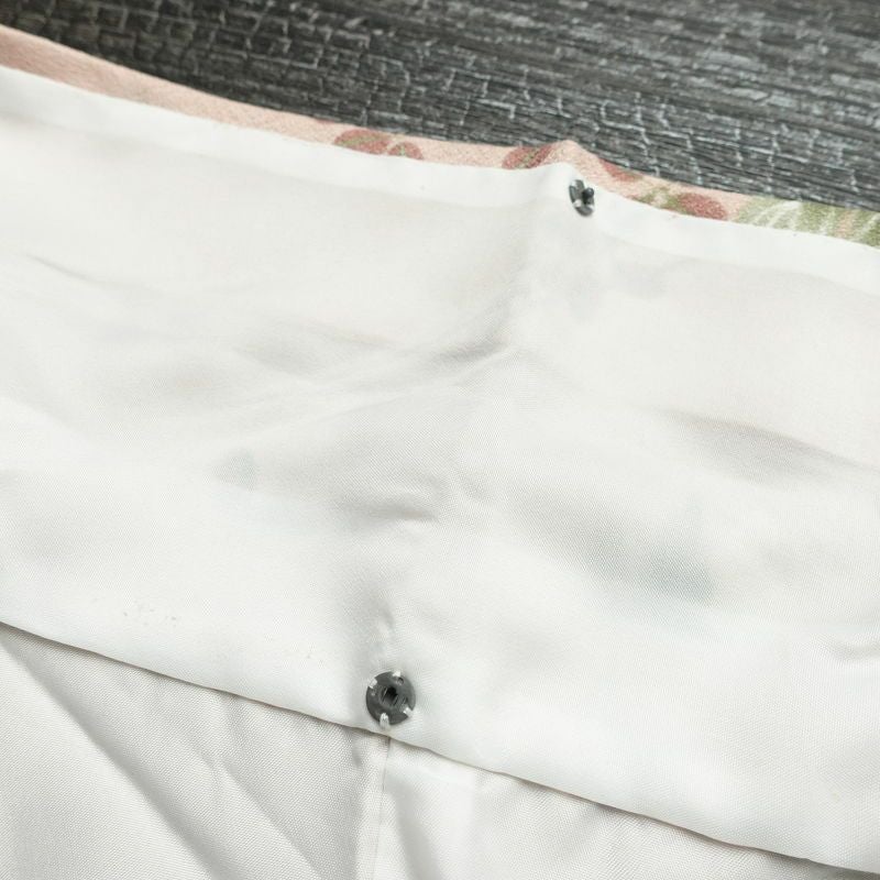 小紋 ポリエステル 花柄 袷仕立て 身丈165cm 裄丈66cm リサイクル着物 着物 ピンク_画像21