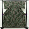 紬 正絹 幾何学柄・抽象柄 袷仕立て 身丈157.5cm 裄丈64.5cm リサイクル着物 着物 カジュアル 茶_画像1