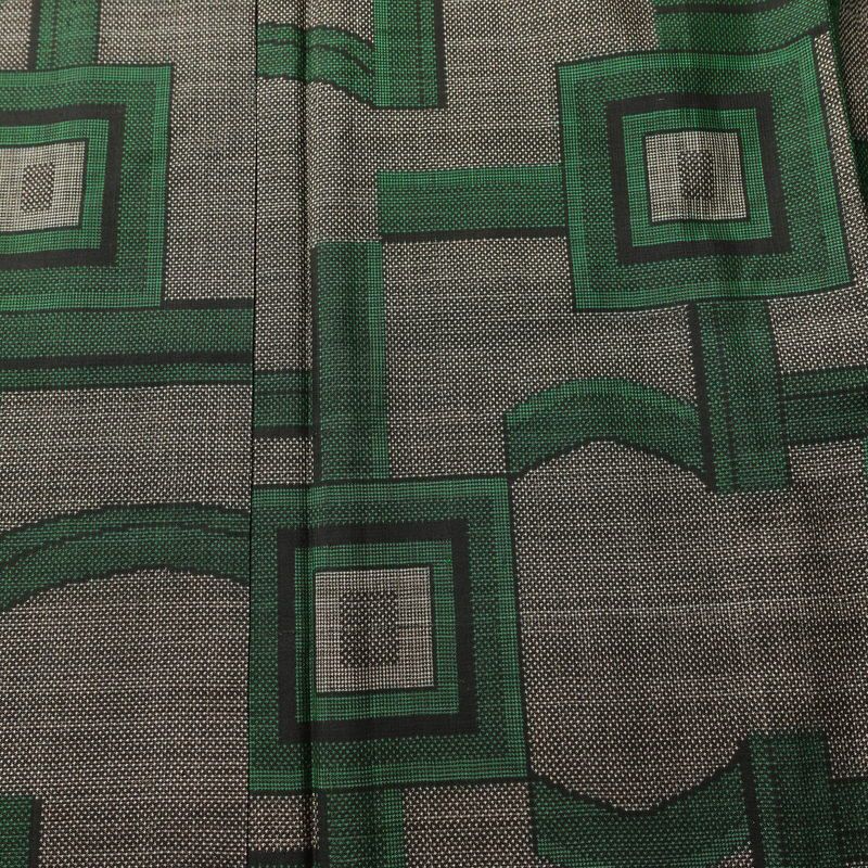 紬 正絹 幾何学柄・抽象柄 袷仕立て 身丈157.5cm 裄丈64.5cm リサイクル着物 着物 カジュアル 茶_画像6