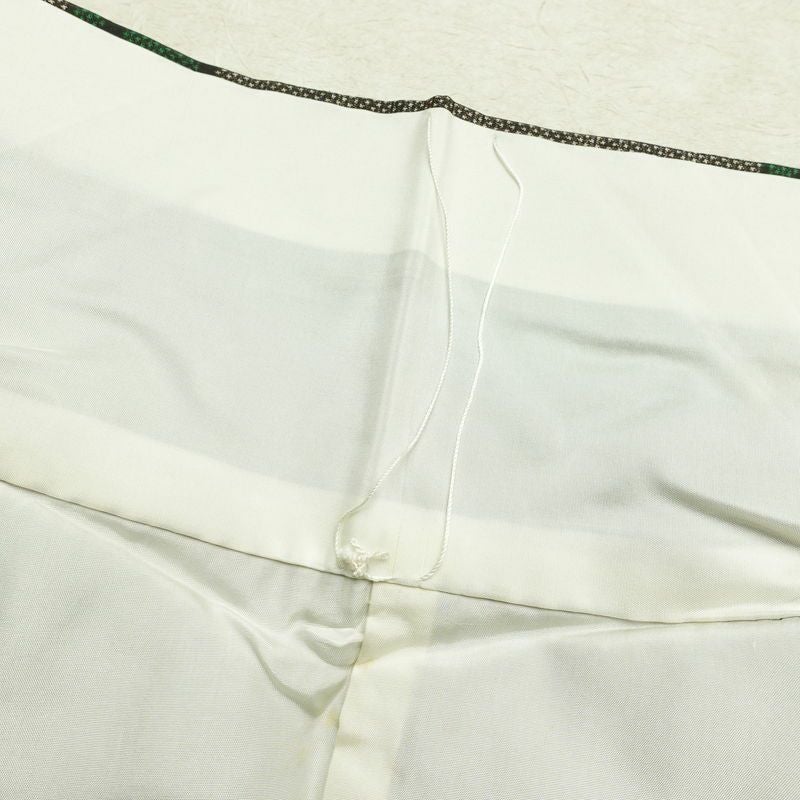 紬 正絹 幾何学柄・抽象柄 袷仕立て 身丈157.5cm 裄丈64.5cm リサイクル着物 着物 カジュアル 茶_画像19