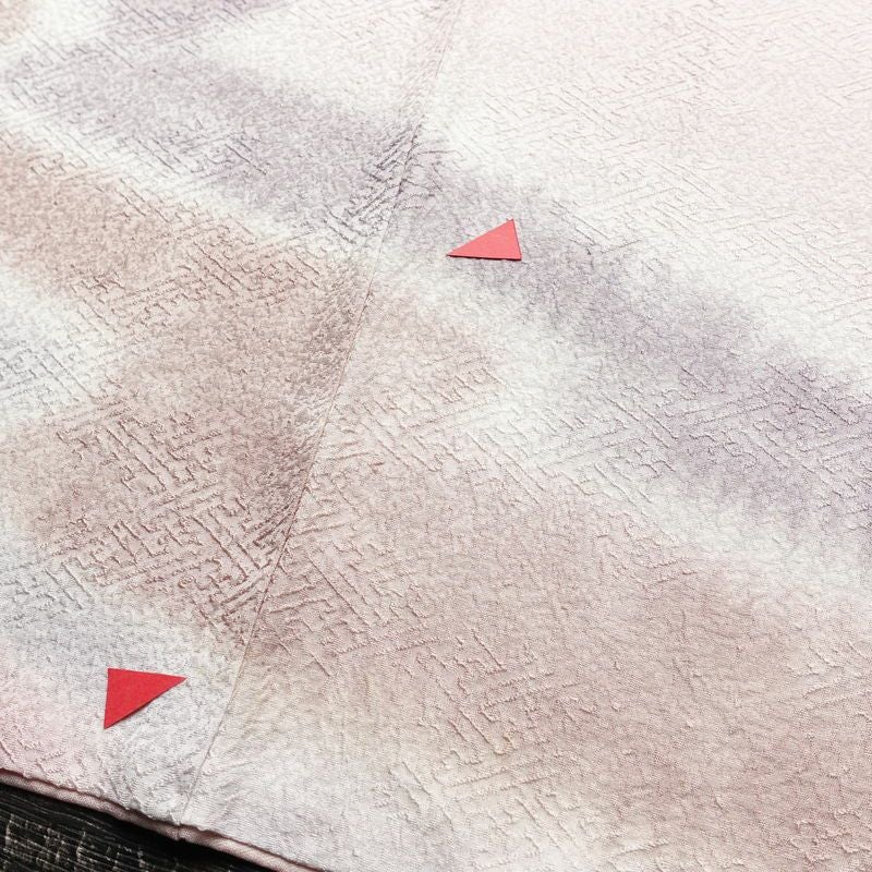 付け下げ 一つ紋付き 正絹 その他の柄 袷仕立て 身丈161.5cm 裄丈65cm リサイクル着物 着物 入学式 卒業式 七五三 お宮参り フォーマル シンプル 上品 ピンク_画像13