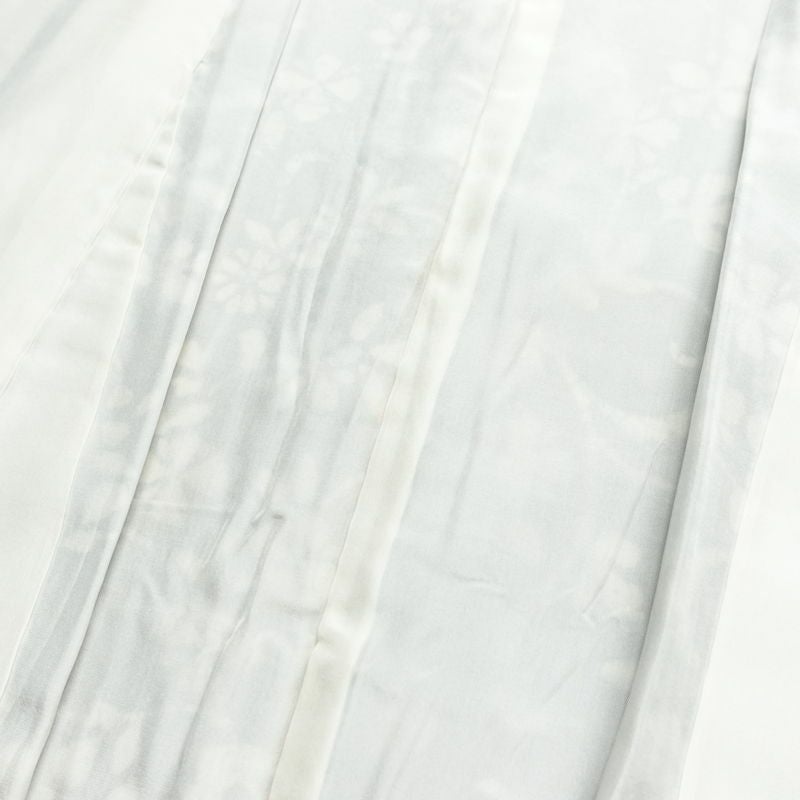 小紋 縮緬 総柄 正絹 花柄 袷仕立て 身丈155cm 裄丈65.5cm リサイクル着物 着物 紫・藤色_画像18