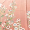 訪問着 落款入り 縮緬 一つ紋付き 正絹 花柄 袷仕立て 身丈156.5cm 裄丈63cm リサイクル着物 着物 作家物 共八掛 パーティー フォーマル 菊 ピンク_画像5