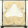 訪問着 縮緬 正絹 人物・動物柄 袷仕立て 身丈148cm 裄丈63cm リサイクル着物 着物 フォーマル シンプル 粋 ベージュ_画像3